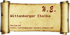Wittenberger Etelka névjegykártya